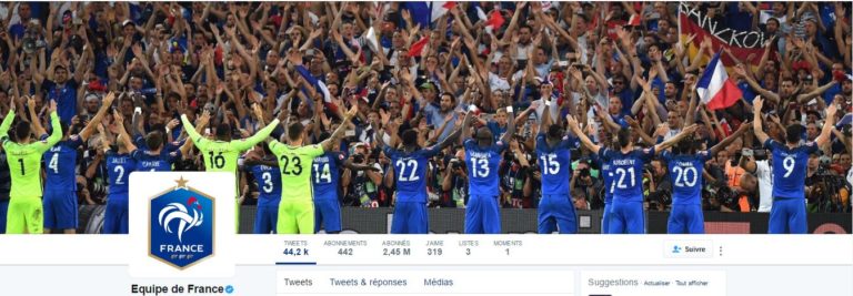 Comment la FFF communique-t-elle sur ses équipes de France de football sur Twitter?